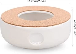 ConBlom Keramische Theepot, Warmer, Theewarmer, Koffiewarmer, Stoofje, Met Kurk-stoofje, Theepot Basis, Theefornuis, Melkwarmer Voor Thuis, Café, Theemelk (zonder Kaars En Theepot) -Thuiskeuken 1200x855