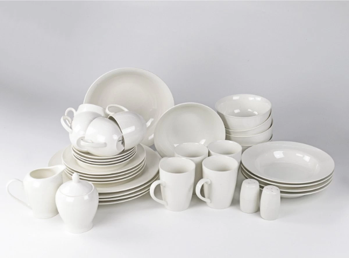 JT Serviesset - Wit - 35delig - 4 Persoons - Luxe Reliëf Design 3 JT Serviesset - Wit - 35delig - 4 Persoons - Luxe Reliëf Design