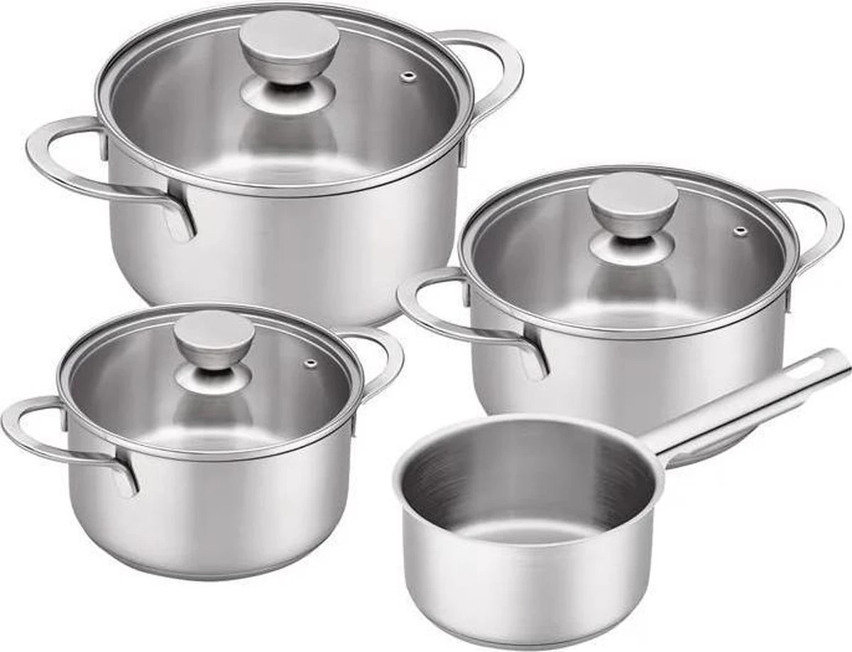 Brabantia Futura Kookpannenset - 4 Delig - RVS 3 Brabantia Futura Kookpannenset - 4 Delig - RVS