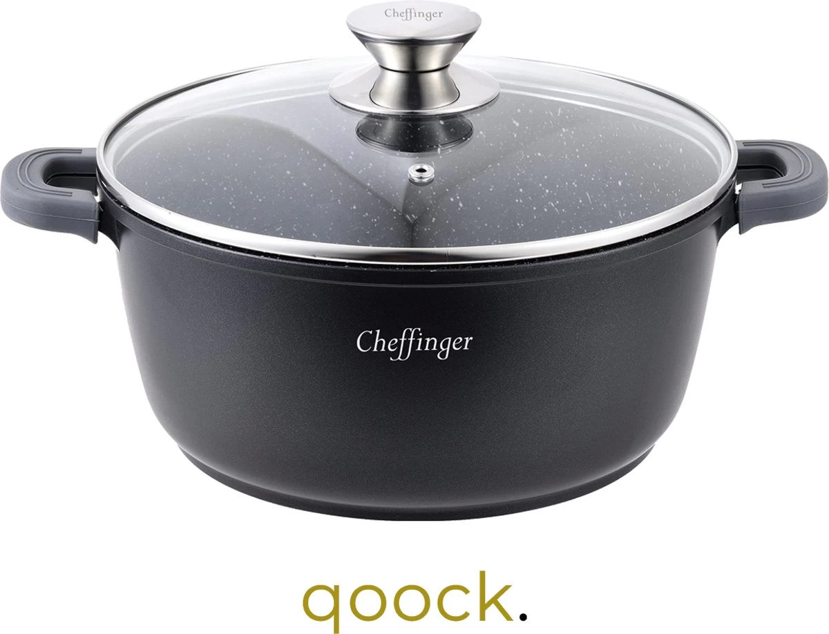 Cheffinger Cooking | Braadpan Met Deksel | 28cm | Alle Warmtebronnen |DC28 3 Cheffinger Cooking | Braadpan Met Deksel | 28cm | Alle Warmtebronnen |DC28