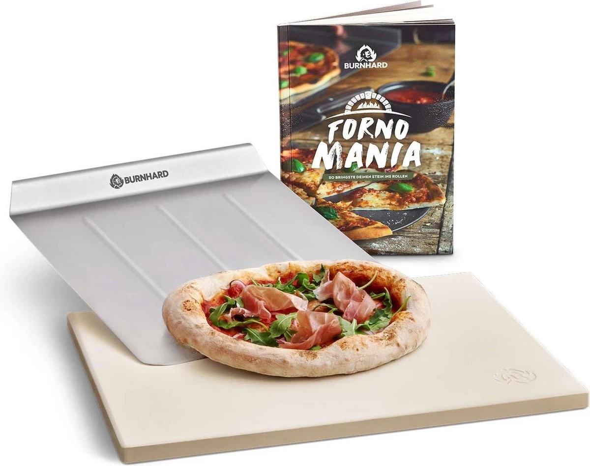 Burnhard Pizzasteen 38 X 30 X 1,5 Cm + Pizzaschep 16 Burnhard Pizzasteen 38 X 30 X 1,5 Cm + Pizzaschep - Afbeelding 14