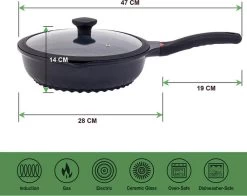 Wokpan - Multifunctionele 3 In 1 Pan Met Deksel + Wok + Hapjespan 28 Cm -Thuiskeuken 1200x953