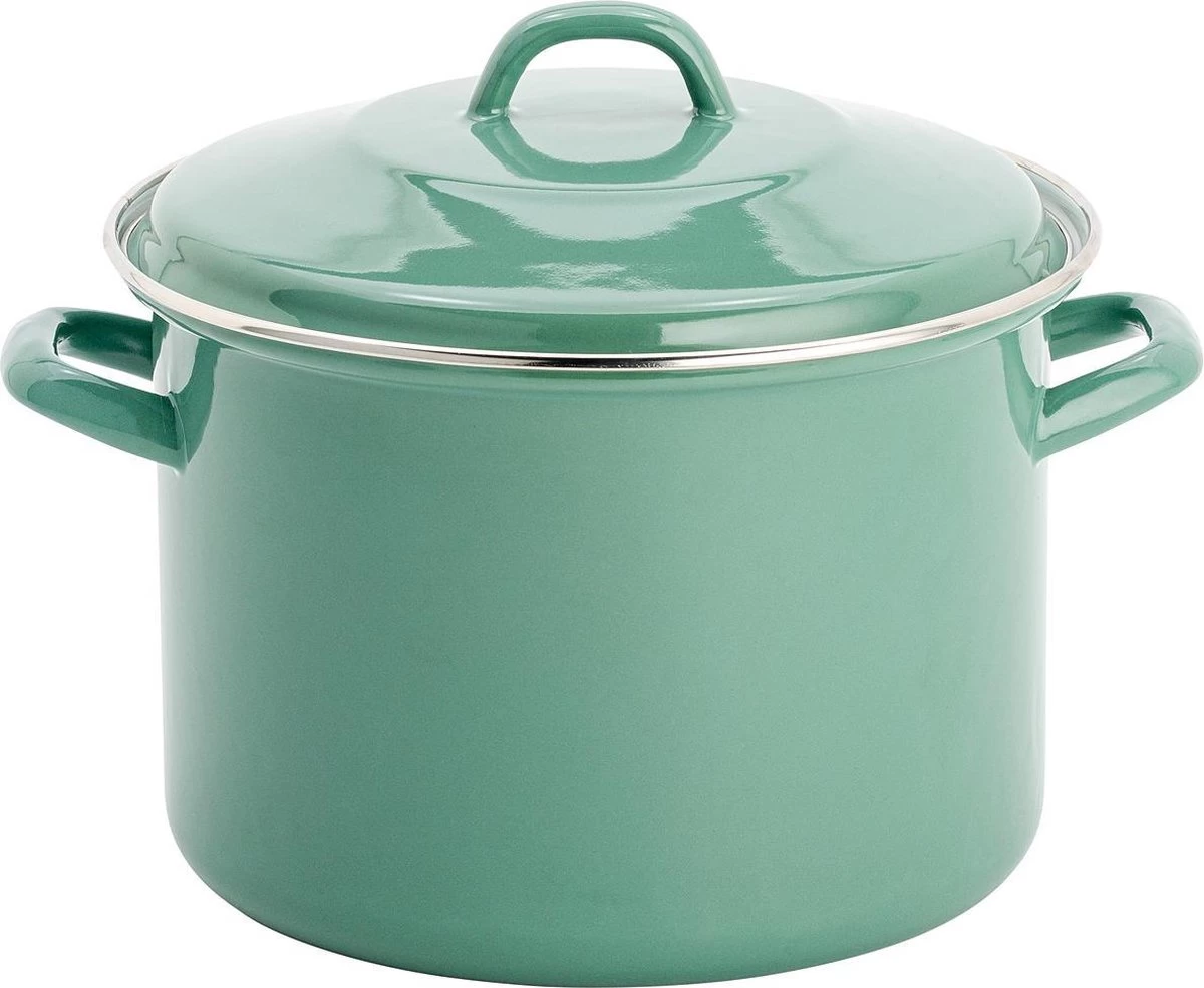 Lite-Body Magnus Soeppan/Stamppotpan Met Deksel - 24cm/8l - Emaille - Olijf Groen 3 Lite-Body Magnus Soeppan/Stamppotpan Met Deksel - 24cm/8l - Emaille - Olijf Groen