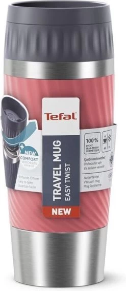 Tefal Travel Mug Easy Twist Thermobeker - Koraalrood - 0,36 Liter -Thuiskeuken 522x1200