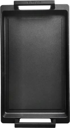 Eurolux Teppanyaki Plaat Met Grepen - 41 X 24 X 2.5 Cm - Zwart - Aluminium - Geschikt Voor Alle Warmtebronnen -Thuiskeuken 658x1200