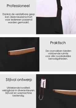 Schortenwinkel - Professioneel Keukenschort - Kookschort - Horeca - Zwart 12 Schortenwinkel - Professioneel Keukenschort - Kookschort - Horeca - Zwart -Thuiskeuken 850x1200