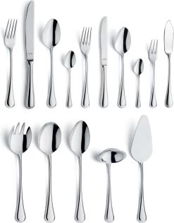 Amefa Rossini 66 Delige Bestekset - Uitgebreide Complete Set Inclusief Serveer Bestek En Vismessen - 6 Personen