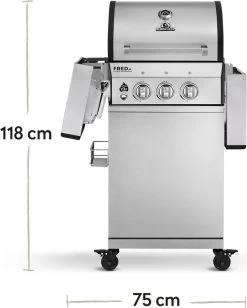 Burnhard Gas BBQ FRED JR. Deluxe - 2 Branders - Incl. Keramische Infraroodbrander & Afdekhoes - Deluxe -Thuiskeuken 961x1200 3